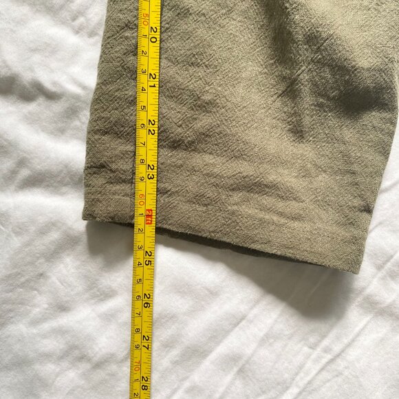 Emme Mama Transitional Maternity Smocked Linen Pant Women's XS Olive Green - Picture 16 of 16